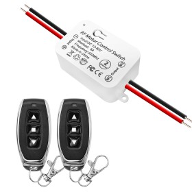 DieseRC Interruptor del Mando a distancia de Motor CC Inalámbrico, Controlador de Receptor Relé de CC 12V 80V 5A con 2