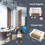 DieseRC Interruptor de control remoto de relé inalámbrico de 2 canales 433Mhz RF AC 220V 230V 10A Receptor de relé con 2