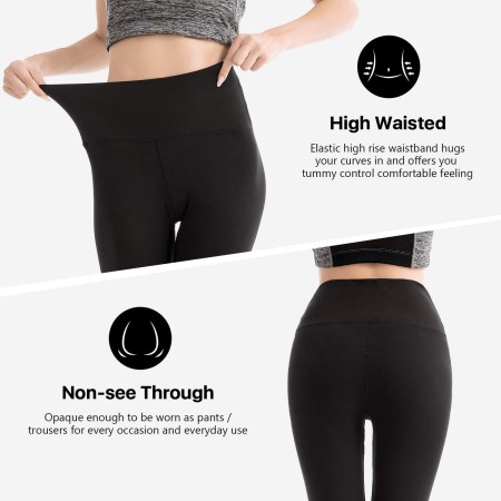 SINOPHANT Mallas Deporte Mujer de Cintura Alta, Leggins de Control de Abdomen Opacas, Elásticas, Leggings Mujer Vestir, Suaves