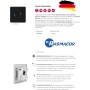 RASMACOR | Interruptor Temporizador Táctil LED de Pared IP66 | para Uso en Exteriores e Interiores | 16 Niveles de Ajuste de