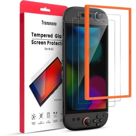 TRANSNOVO Pack de 2 Protectores de Pantalla de Vidrio Templado 9H para Nintendo Switch 2 Protección HD Antirayaduras Sin