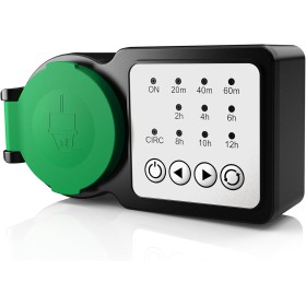 GreenSun Temporizador para Exteriores - Enchufe para Exteriores Temporizador Programador Enchufe programable 24 Horas 16A 230V