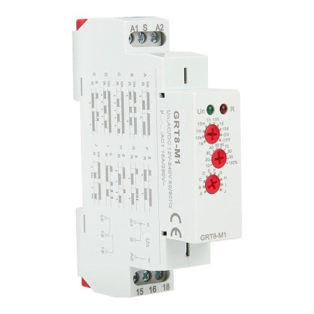 Buyweek GRT6-M1 Multi-Function Time Relay, Delay Time Relay, with 10 Functions, DIN Rail Type AC/DC24V-240V