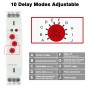 Buyweek GRT6-M1 Multi-Function Time Relay, Delay Time Relay, with 10 Functions, DIN Rail Type AC/DC24V-240V
