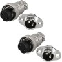 RUNCCI-YUN 2 Pares GX16 2 Pines Aviación Enchufe Conector,16mm Soldadura Metal Macho Hembra Panel Conector de Cable（GX16 2