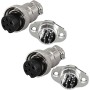 RUNCCI-YUN 2 Pares GX12 3 Pines Aviación Enchufe Conector,12mm Soldadura Metal Macho Hembra Panel Conector de Cable（GX12 3