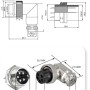 RUNCCI-YUN 2 Sets GX16 6 Pines Aviación Enchufe Conector,16mm ángulo Recto Soldadura Metal Macho Hembra Panel Conector de