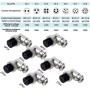 RUNCCI-YUN 2 Sets GX16 6 Pines Aviación Enchufe Conector,16mm ángulo Recto Soldadura Metal Macho Hembra Panel Conector de