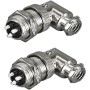 RUNCCI-YUN 2 Sets GX16 6 Pines Aviación Enchufe Conector,16mm ángulo Recto Soldadura Metal Macho Hembra Panel Conector de