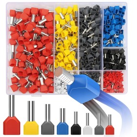 Sprießen 750 Piezas Terminales Eléctricos, Terminales Electricos Cable Kit, 0.5-10mm² Doble Terminales Cables Eléctricos,