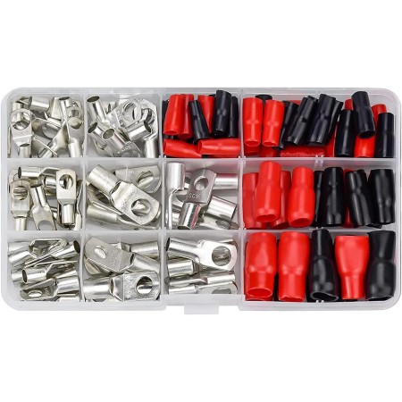 Kalttoy Lugs Cable Eficientes Establecidas Lugs Cables Fáciles Usar Conectores Alambre Tubo Establecidos con Estuche para