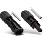 InLine Juego de conectores solares fotovoltaicos, 10 conectores macho + 10 hembras, para cable de 4-6 mm², IP68, resistente al