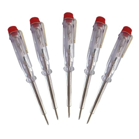 5 Destornillador buscapolos neón, con función de búsqueda de tensión en circuitos eléctricos, 13,8 cm longitud x 3 mm punta