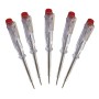 5 Destornillador buscapolos neón, con función de búsqueda de tensión en circuitos eléctricos, 13,8 cm longitud x 3 mm punta