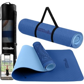 Esterilla de Yoga, Pilates y FitnessE-Book, Bolsa y Correa de HombroColchoneta Antideslizante TPE para Deportes, Gimnasio en