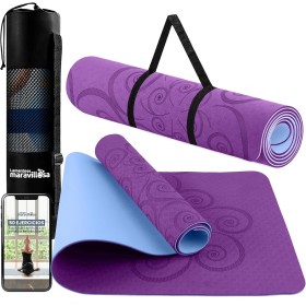 Esterilla de Yoga, Pilates y FitnessE-Book, Bolsa y Correa de HombroColchoneta Antideslizante TPE para Deportes, Gimnasio en