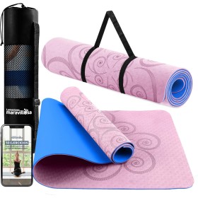 Esterilla de Yoga, Pilates y FitnessE-Book, Bolsa y Correa de HombroColchoneta Antideslizante TPE para Deportes, Gimnasio en