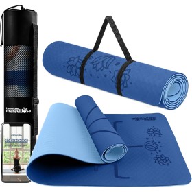 Esterilla de Yoga, Pilates y FitnessE-Book, Bolsa y Correa de HombroColchoneta Antideslizante TPE para Deportes, Gimnasio en