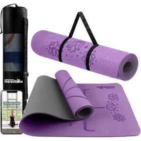 Esterilla de Yoga, Pilates y FitnessE-Book, Bolsa y Correa de HombroColchoneta Antideslizante TPE para Deportes, Gimnasio en