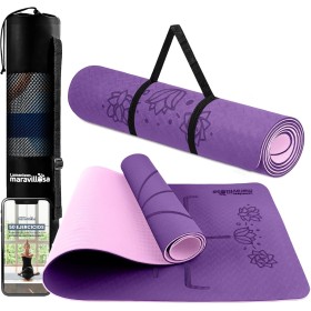 Esterilla de Yoga, Pilates y FitnessE-Book, Bolsa y Correa de HombroColchoneta Antideslizante TPE para Deportes, Gimnasio en
