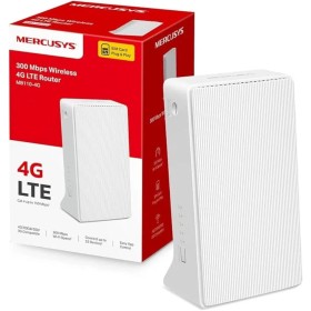 Mercusys - MB110-4G, Router 4G SIM, LTE CAT4, Wi-Fi 300Mbps, Compatible con Todos los operadores, FDD y TDD, Plug&Play, Conecta