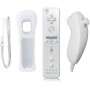 2 en 1 Motion Plus Mando y Nunchunk para Nintendo Wii/Wii u + Funda de Silicona - Blanco