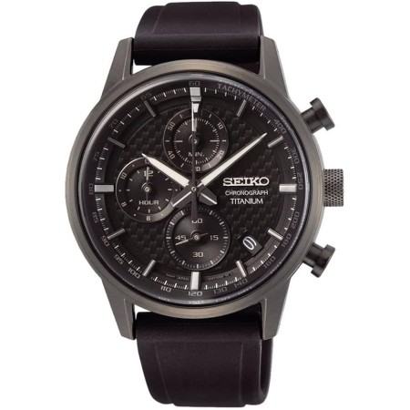 Seiko - Reloj de Cuarzo para Hombre, Titanio, Correa de Acero Inoxidable