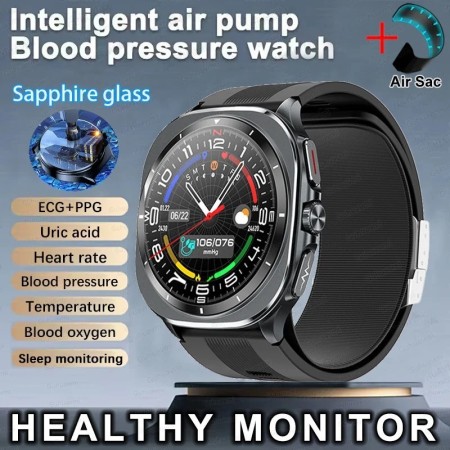2025 NFC reloj inteligente ECG bomba de aire relojes de presión arteri