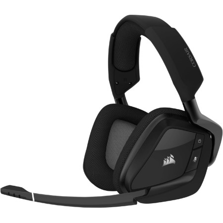 Corsair VOID RGB ELITE Auriculares Inalámbricos para Juegos - Sonido Envolvente 7.1 - Micrófono Omnidireccional - Almohadillas