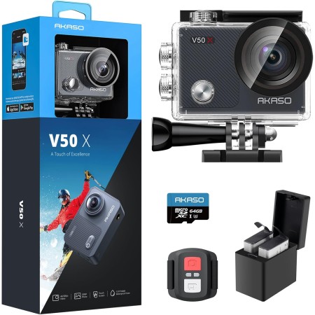 AKASO Sports Camera 4K, 30FPS 20MP WiFi Action Camera, Wide Angle 170° with Remote Control 2.4G, 30M Submersible Water Camera