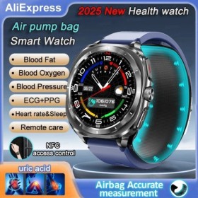 2025 NFC reloj inteligente ECG bomba de aire relojes de presión arteri