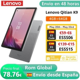 ROM Global Lenovo Qitian K9 WiFi 4GB 64GB Pantalla HD de 9 pulgadas MT