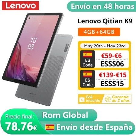 ROM Global Lenovo Qitian K9 WiFi 4GB 64GB Pantalla HD de 9 pulgadas MT
