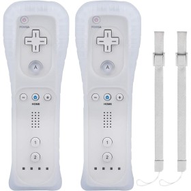 2 Mandos a Distancia Wii Mando a Distancia Game Linker Wii Controller con Funda de Silicona, Sin Motion Plus