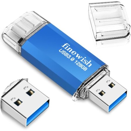 Tipo C Memoria USB 128gb, Pen Drive USB C 128 GB 2 en 1 Tipo C Y USB 2.0 Memoria Flash 128gb para Smartphones Android, Windows,