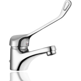 HOMSSY Grifo Gerontológico para Lavabo, Mezclador Monomando de Baño, Grifo Medical con Maneta Higiénica de Codo, Diseño
