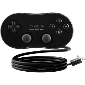 OSTENT Mando Clásico con Cable Gamepad Joystick para Nintendo Wii Mando Consola Videojuego color Negro