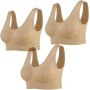 Lemef Seamless Sports Bra Wirefree Bra with Removable Pads for Women (3 Pack)
