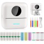 GuKKK Mini Impresora para Movil, Impresora Fotográfica, Portátil Impresora Termica, BT Inalámbrico Impresora Térmica con 13