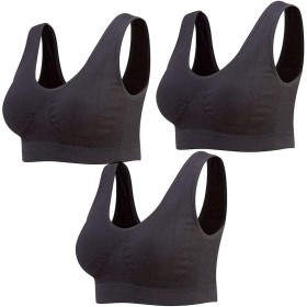 Lemef Seamless Sports Bra Wirefree Bra with Removable Pads for Women (3 Pack)