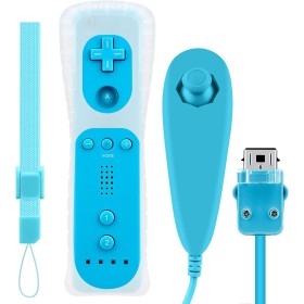 OSTENT El sensor de movimiento del mando a distancia con cable Nunchuck + Combo compatible para la consola Nintendo Wii Color