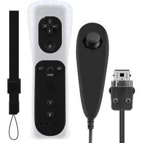 OSTENT El sensor de movimiento del mando a distancia con cable Nunchuck + Combo compatible para la consola Nintendo Wii Color