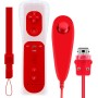 OSTENT Control remoto con sensor de movimiento + Nunchuck con cable Combo compatible con consola Nintendo Wii Color rojo