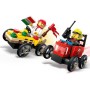 LEGO City Pack de Coches de Carreras: Pizza vs. Camión de Bomberos de Juguete, Autos Locos de Carreras con Minifigura de Chef y
