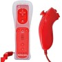 mini kitty 2 en 1 Mando Plus con Motion Plus y Nunchunk para Nintendo Wii + Funda de Silicona - Rojo