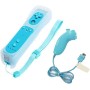 BIGFOX 2 en 1 Mando Plus con Motion Plus y Nunchunk para Nintendo Wii/Wii U (Opcional a Seis Colores) y Funda de Silicona - Azul