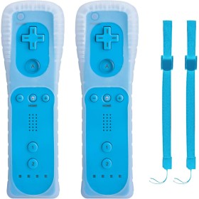 2 Mandos a Distancia Wii Mando a distancia Game Linker Wii Controller con Funda de Silicona, Sin Motion Plus