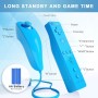 AUFGLO Wii Remote y Nunchuck compatible con Wii/Wii U - Incluye funda de silicona y correa para la muñeca (Rojo+Azul)