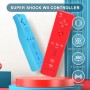 AUFGLO Wii Remote y Nunchuck compatible con Wii/Wii U - Incluye funda de silicona y correa para la muñeca (Rojo+Azul)