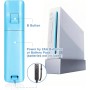 AUFGLO Wii Remote y Nunchuck compatible con Wii/Wii U - Incluye funda de silicona y correa para la muñeca (Rojo+Azul)